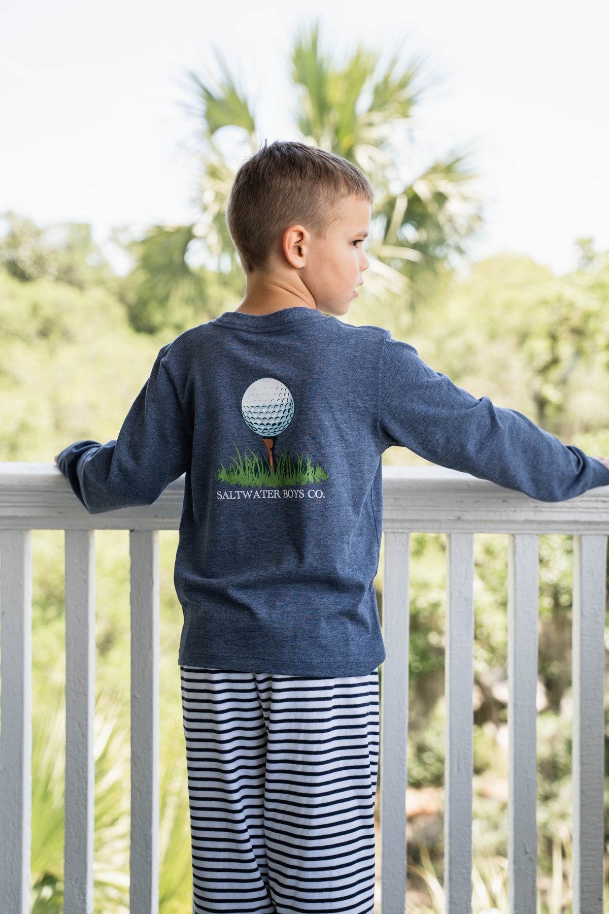 Golf Ball Tee LS - Heather Blue