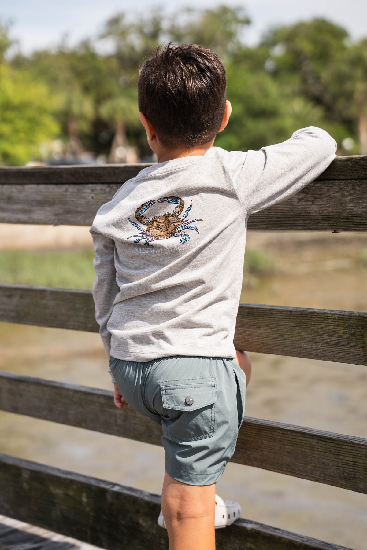 Crab Tee LS - Heather Grey