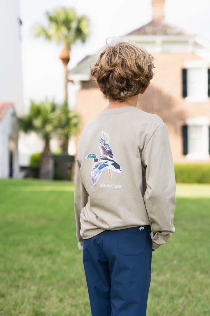 Mallard Boys Graphic Tee LS Taupe