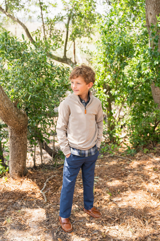 Collins Performance Quarter Zip Khaki 