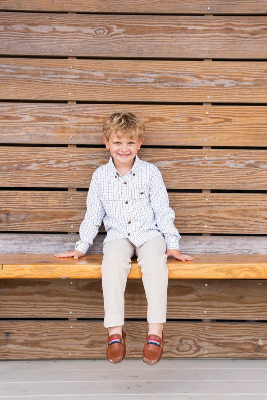 Flagler Fishing Shirt Olive & White Plaid