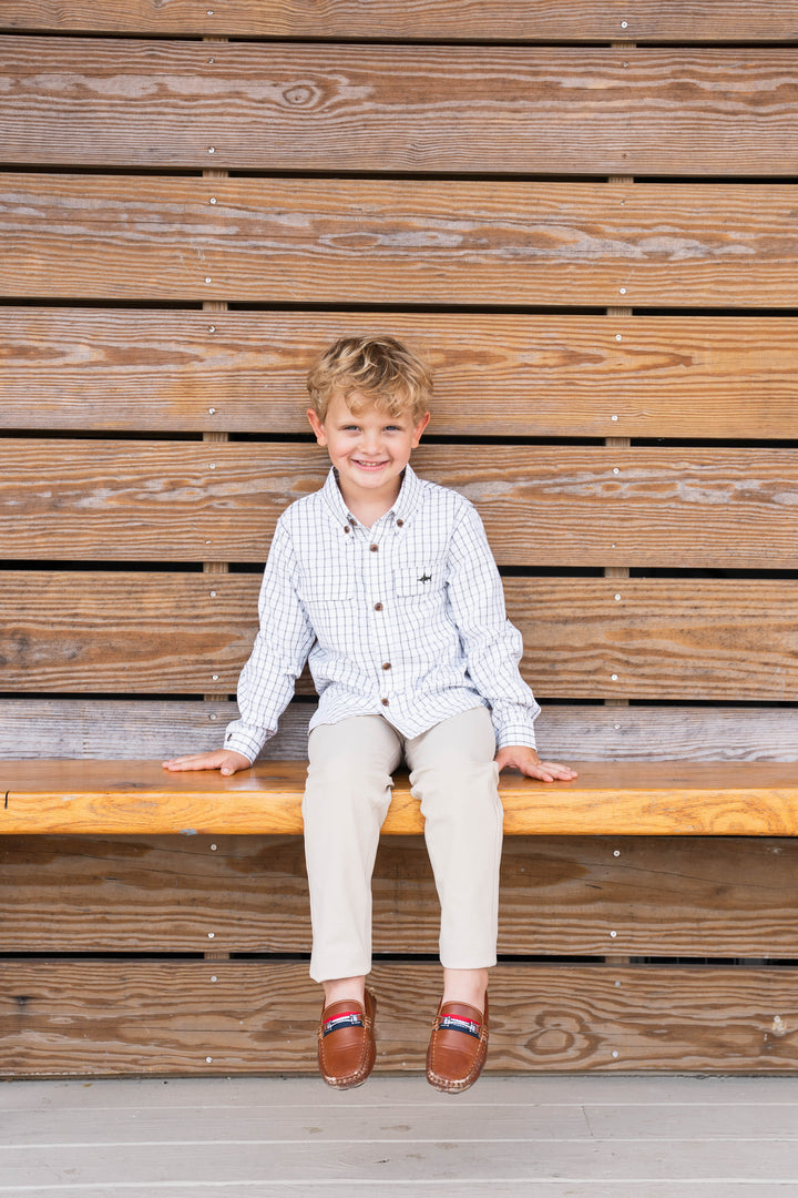 Flagler Fishing Shirt Olive & White Plaid