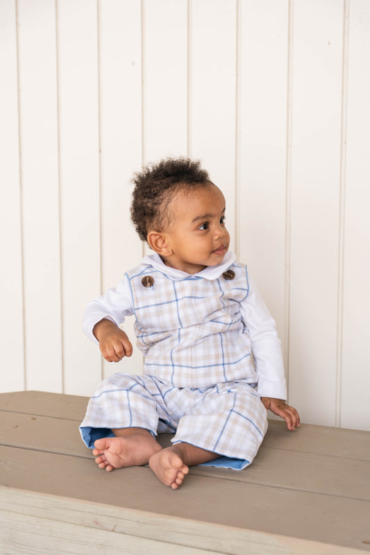 Rivers Reversible Longall Khaki/Blue Plaid 