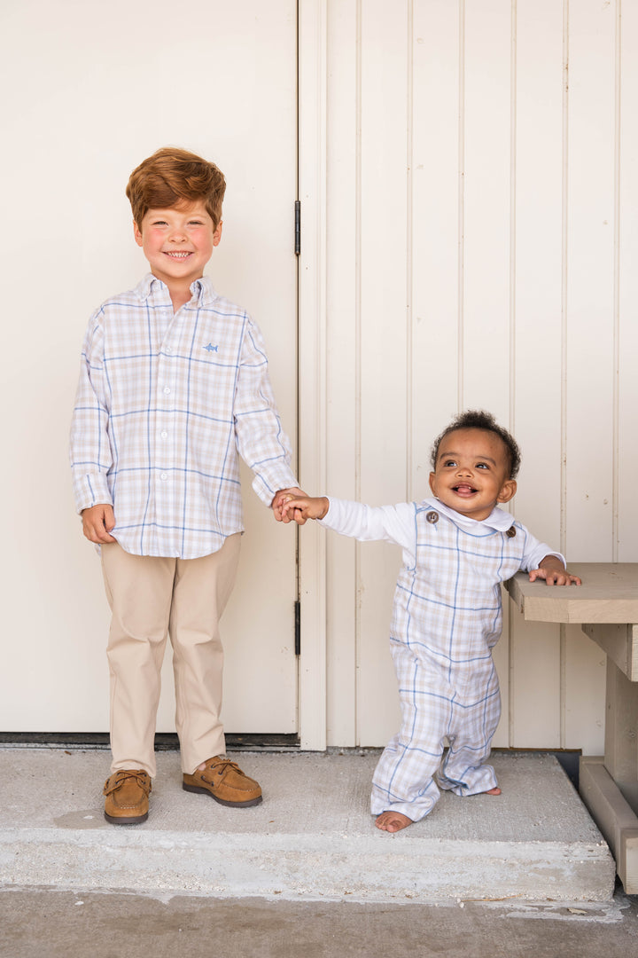 Carter Oxford Shirt Khaki/Blue Plaid