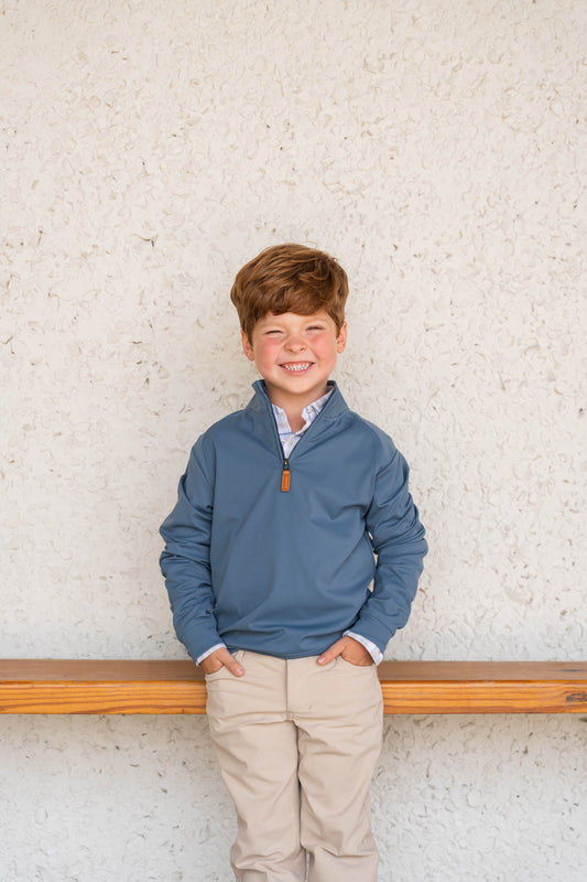 Collins Performance Quarter Zip Blue