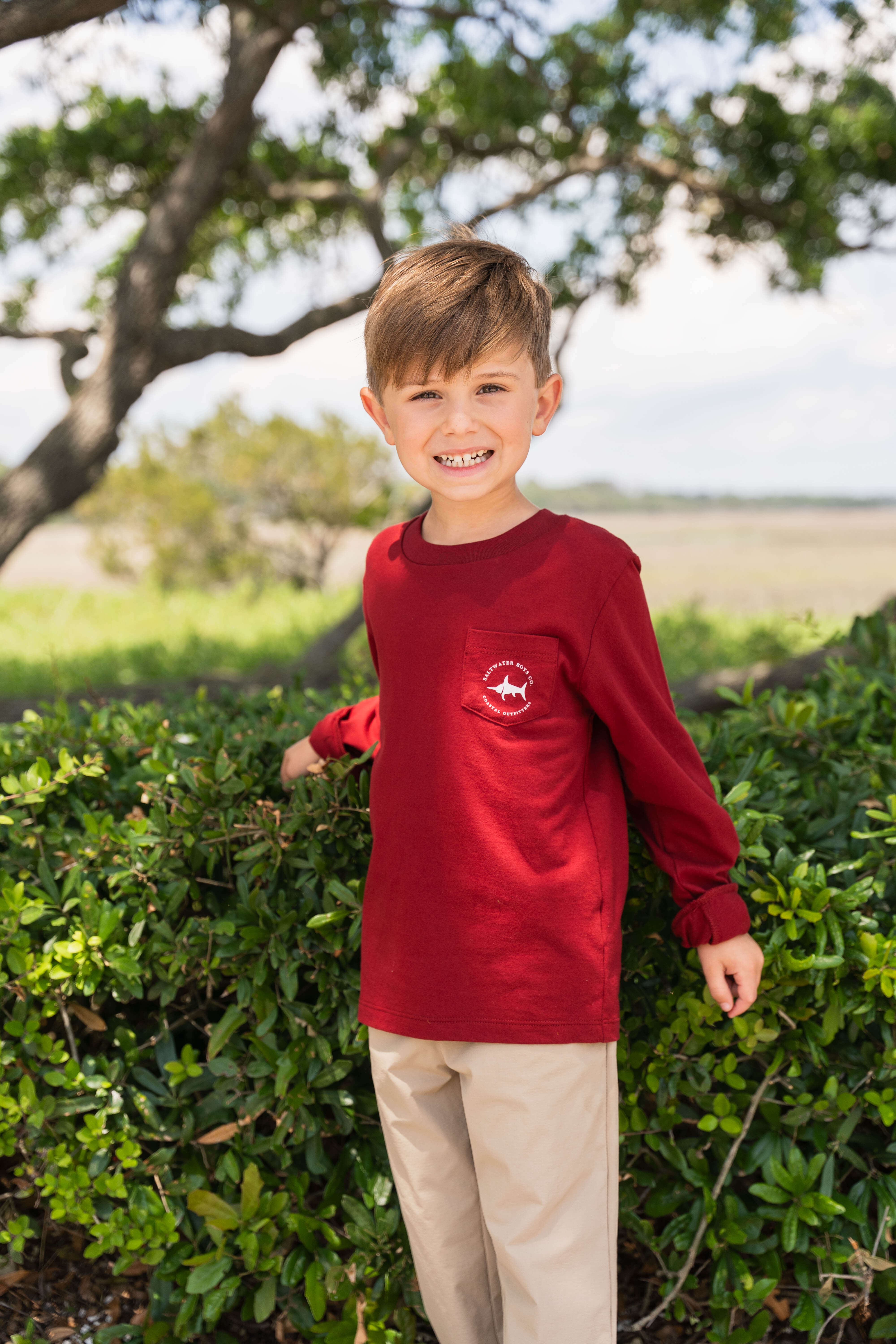 Lab Head Boys Graphic Tee LS Maroon