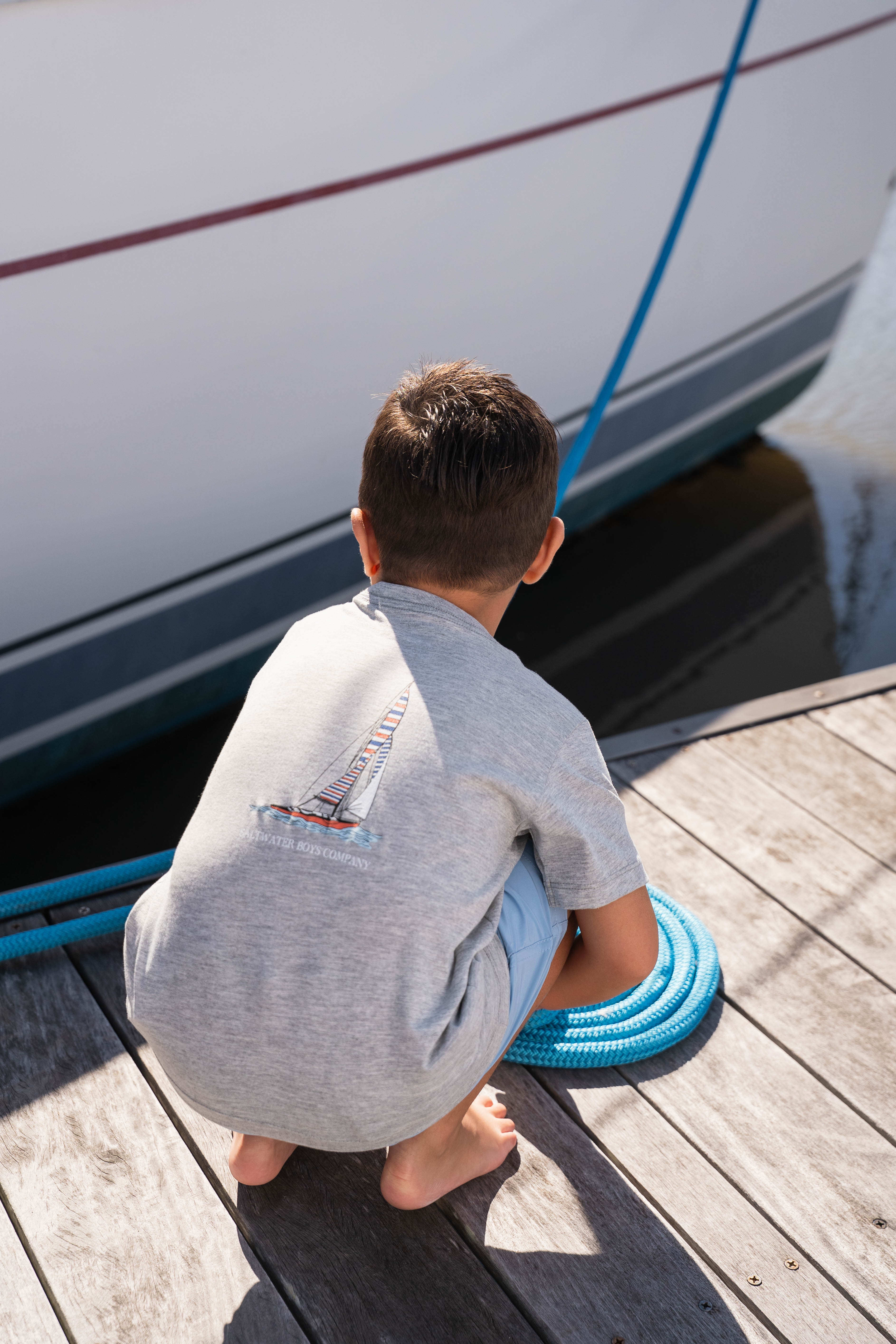 Sailboat T-Shirt - Heather Grey