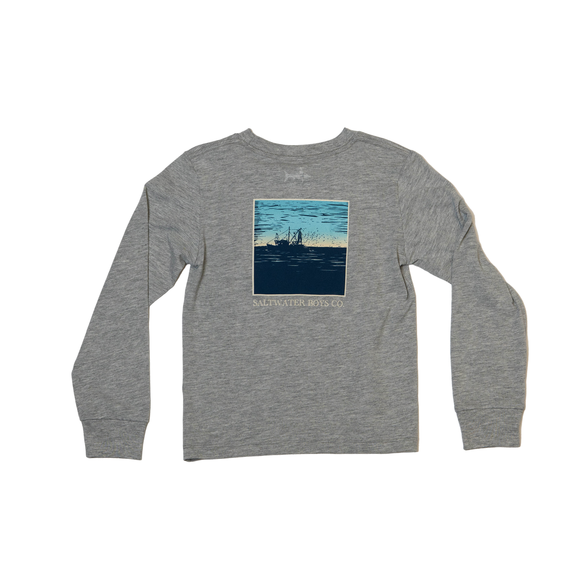 Shrimp Boat Tee LS - Heather Grey