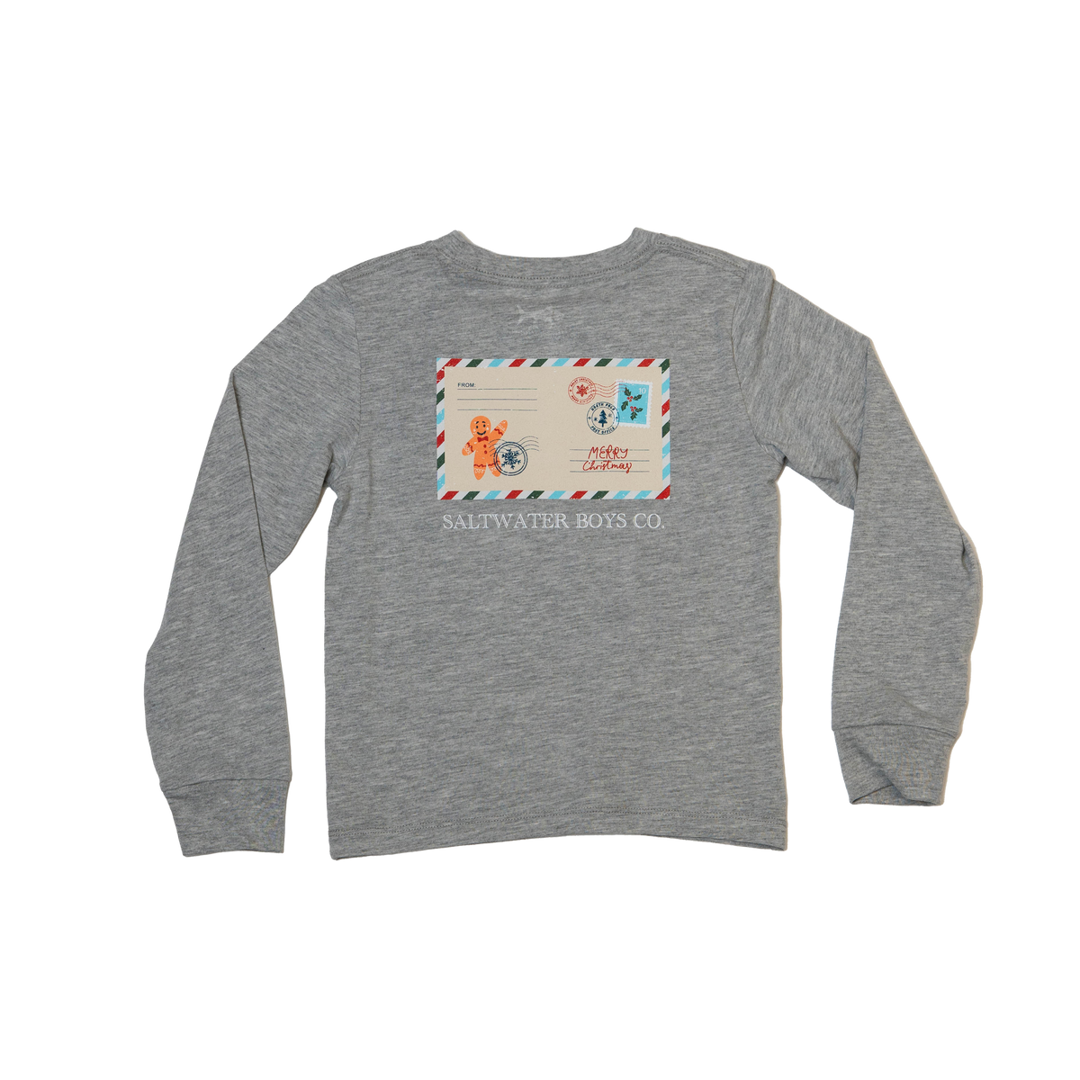 Christmas Postcard Tee LS - Grey