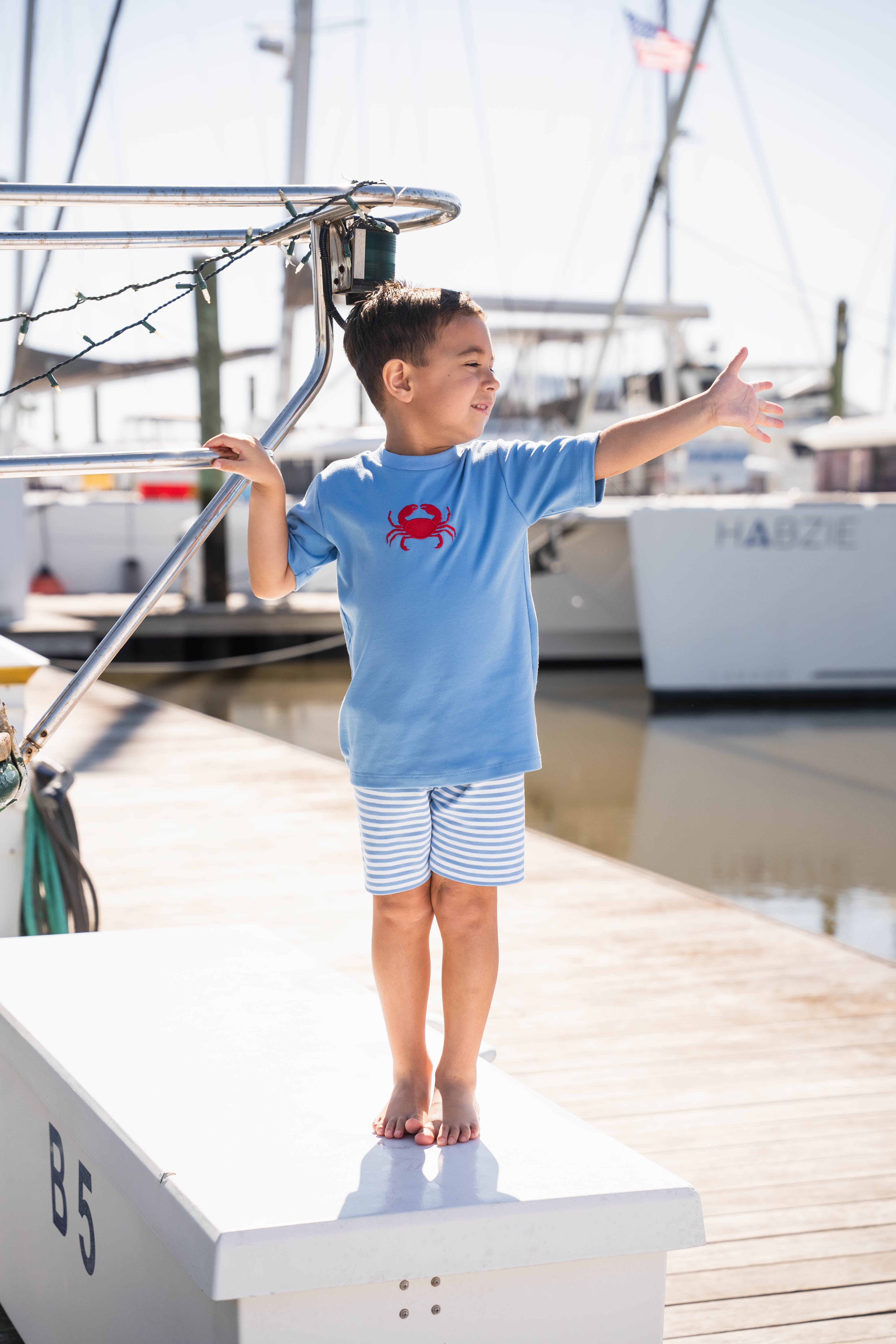 Crab Set Blue Stripe