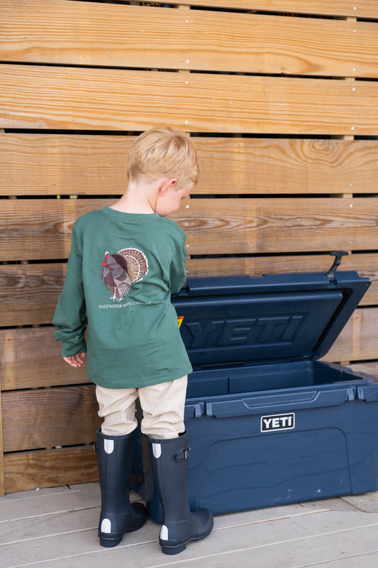 Turkey Graphic Tee LS Green