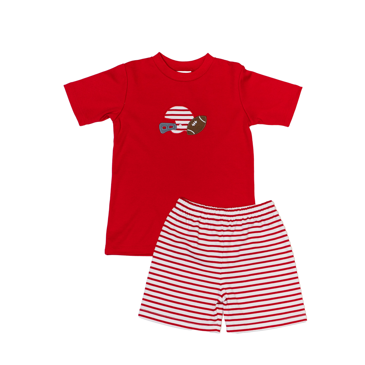 2 Piece Applique Short Set - Helmet