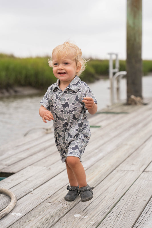 SBC Signature Pima Polo SS Romper Camo