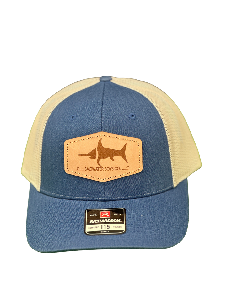 Leather Logo Hat Royal Blue