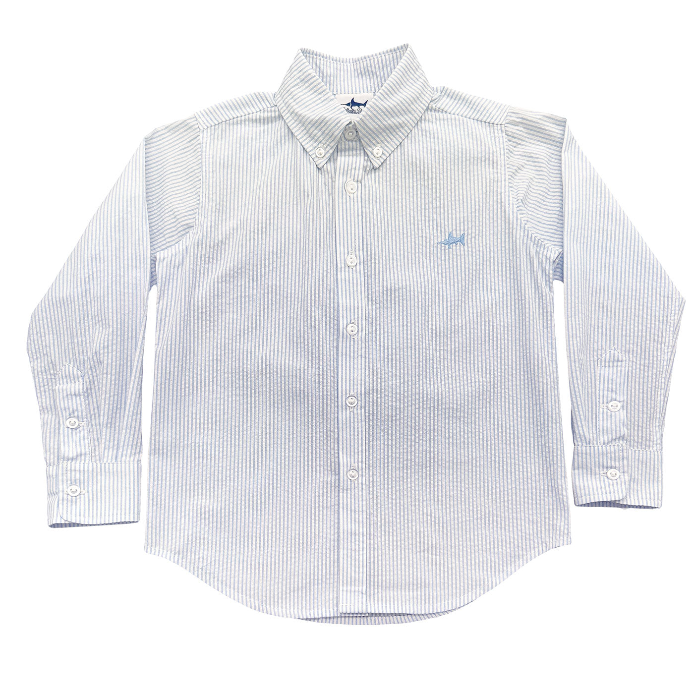 Carter Oxford Shirt Light Blue Stripe Seersucker