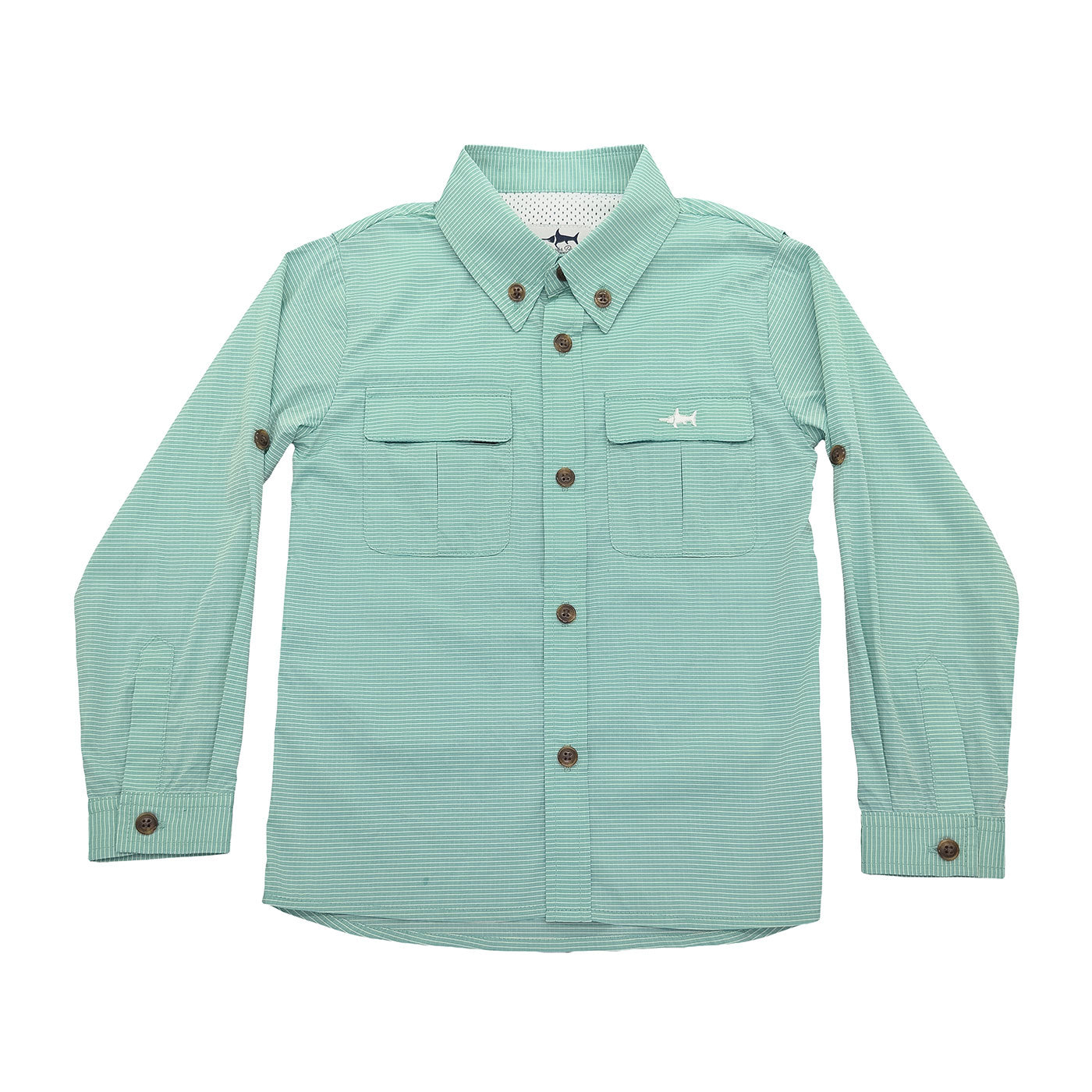 Flagler Fishing Shirt Green Stripe
