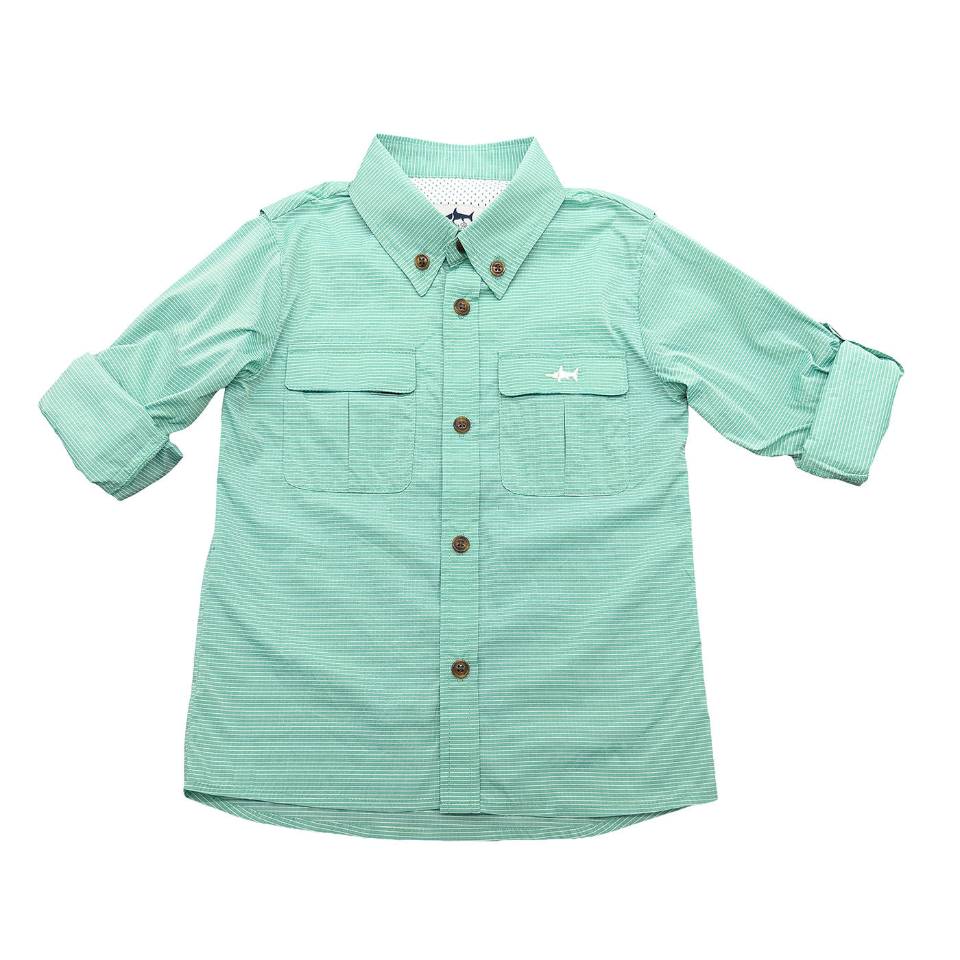 Flagler Fishing Shirt Green Stripe