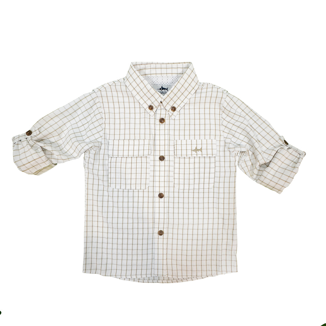 Flagler Fishing Shirt - Khaki Plaid