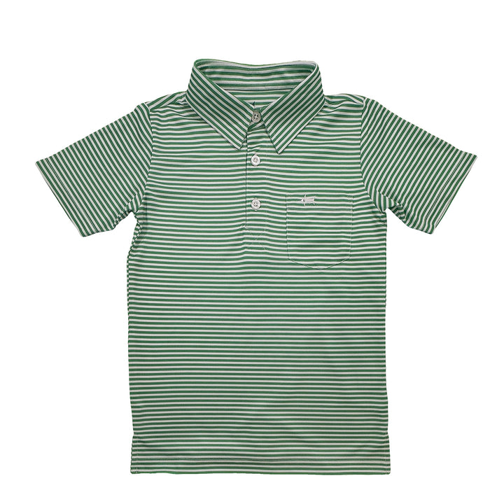 Inshore Performance Polo - Green Stripe