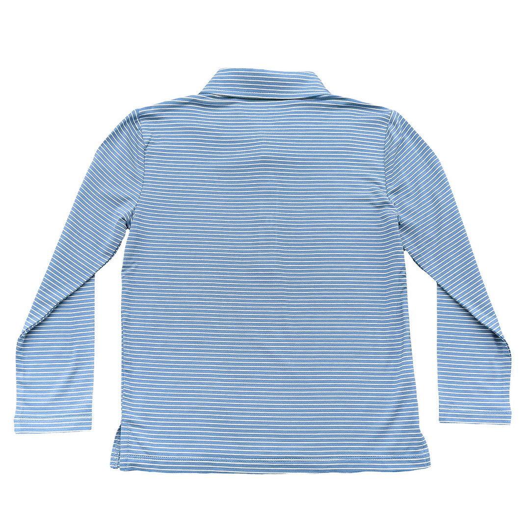 Banks Performance LS Polo Blue/White Stripe 