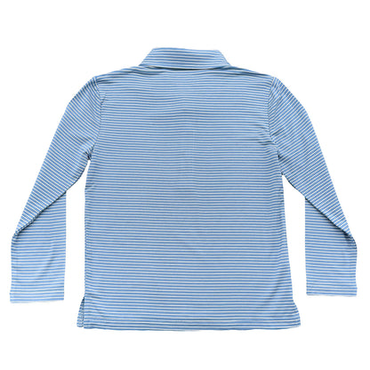 Banks Performance LS Polo Blue/White Stripe 