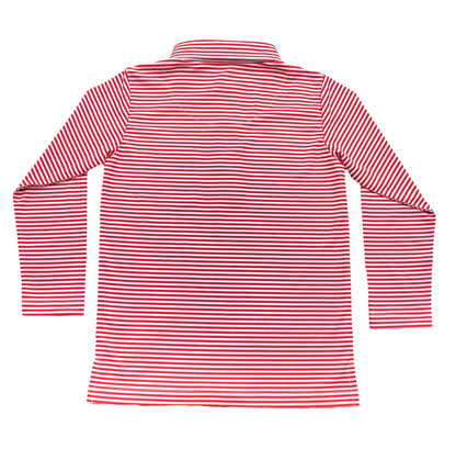 Inshore Performance Polo LS Red Stripe 