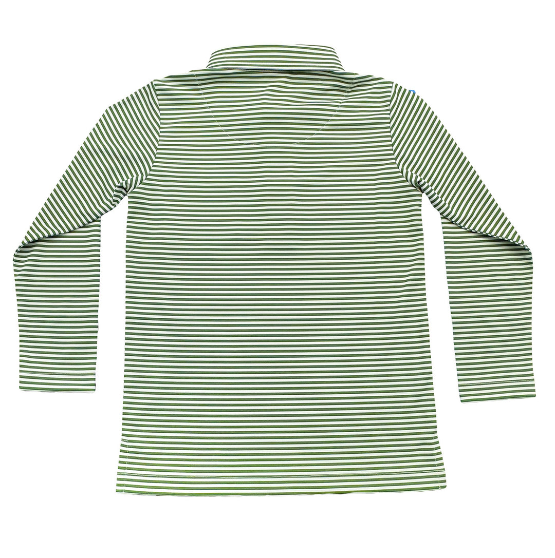 Inshore Performance Polo LS Green Stripe