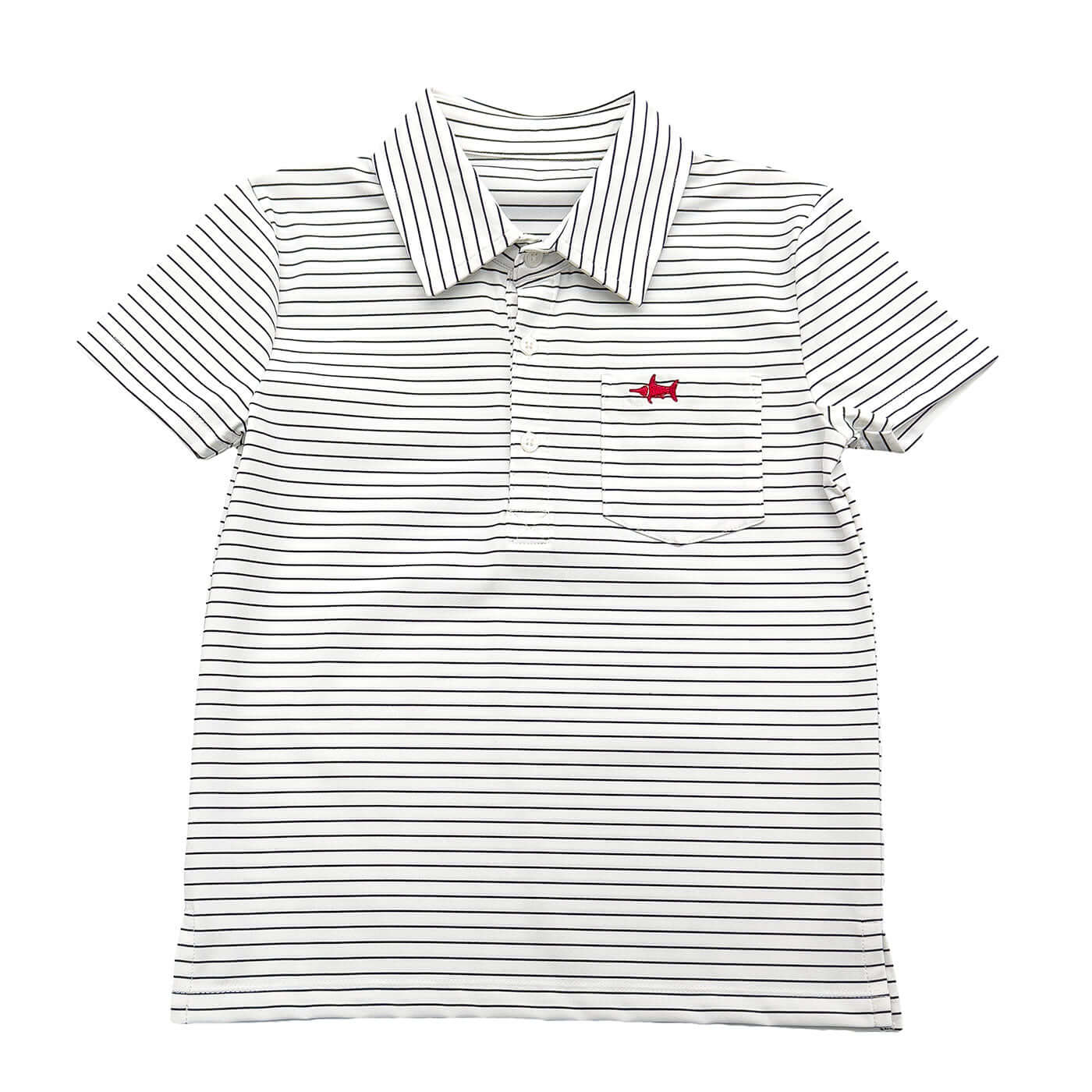Marco Boys Performance Polo White Stripe