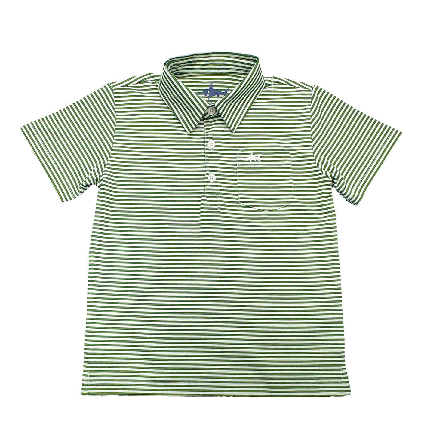 Inshore Boys Performance Polo Green Stripe 