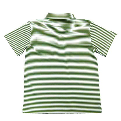 Inshore Performance Polo Green Stripe 