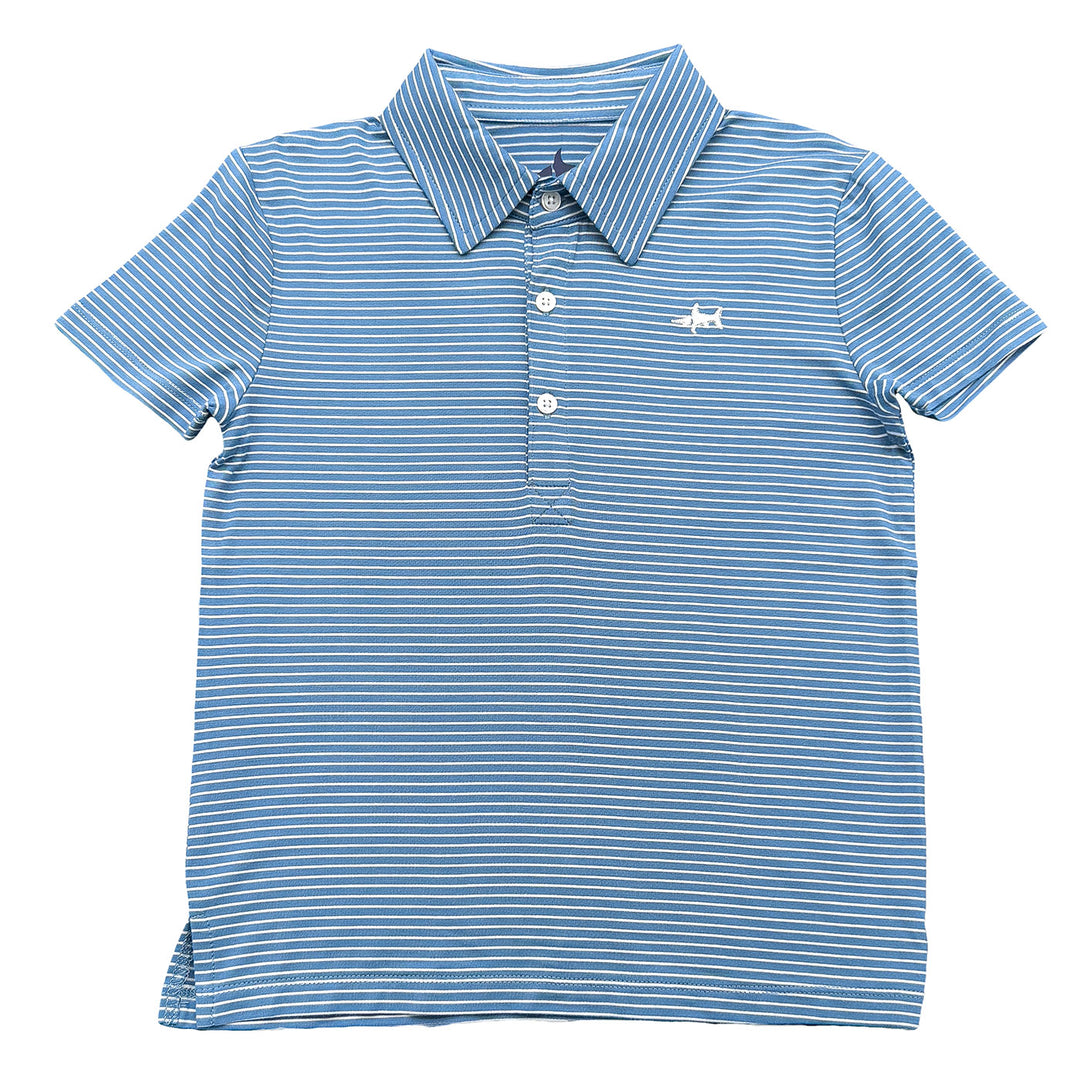 Banks Performance SS Polo Blue/White Stripe 