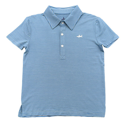 Banks Performance SS Polo Blue/White Stripe 