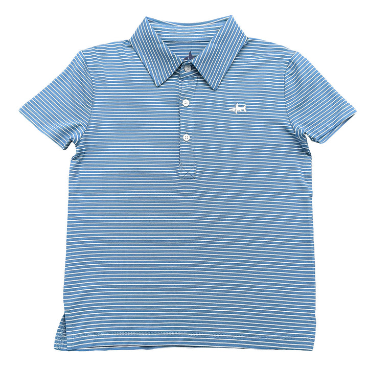 Banks Performance SS Polo Blue/White Stripe 