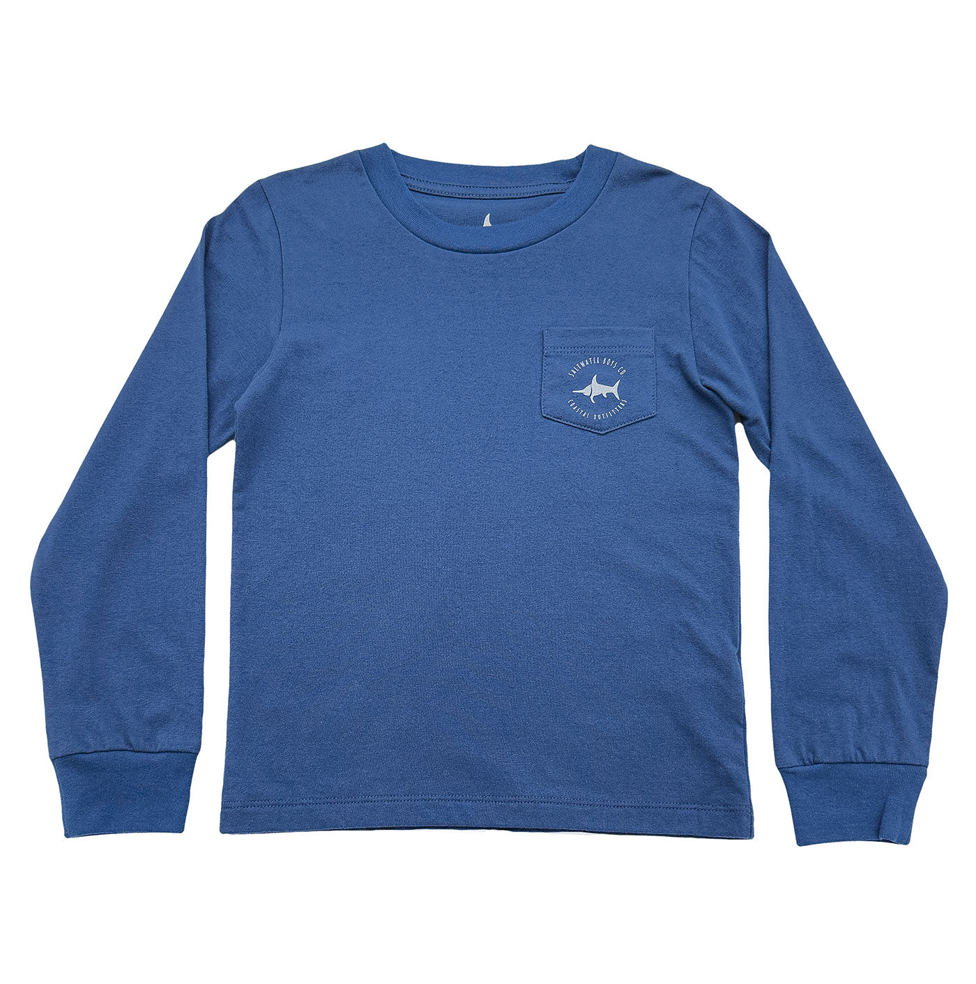 Christmas Postcard Graphic Tee LS Blue