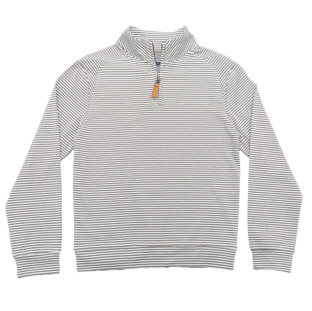 Collins Quarter Zip Khaki Stripe
