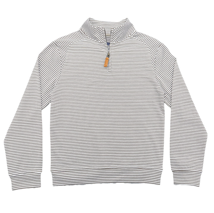 Collins Quarter Zip Khaki Stripe