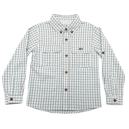 Flagler Fishing Shirt Olive & White Plaid