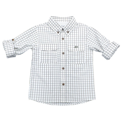 Flagler Fishing Shirt Olive & White Plaid