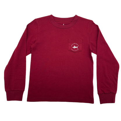 Harbor Boats Graphic Tee LS Maroon