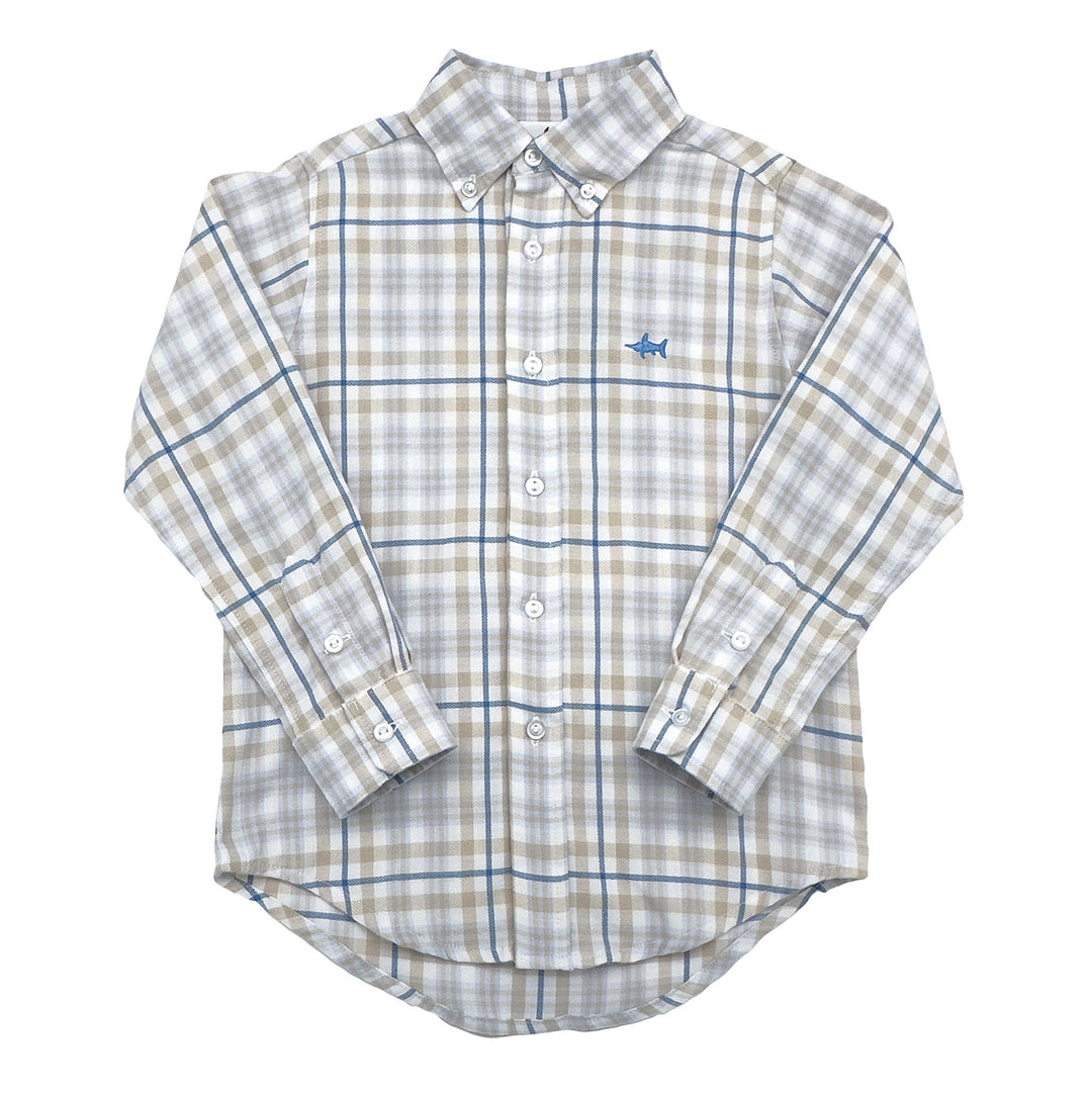 Carter Oxford Shirt Khaki/Blue Plaid