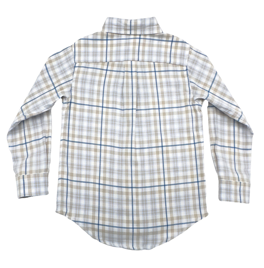 Carter Oxford Shirt Khaki/Blue Plaid