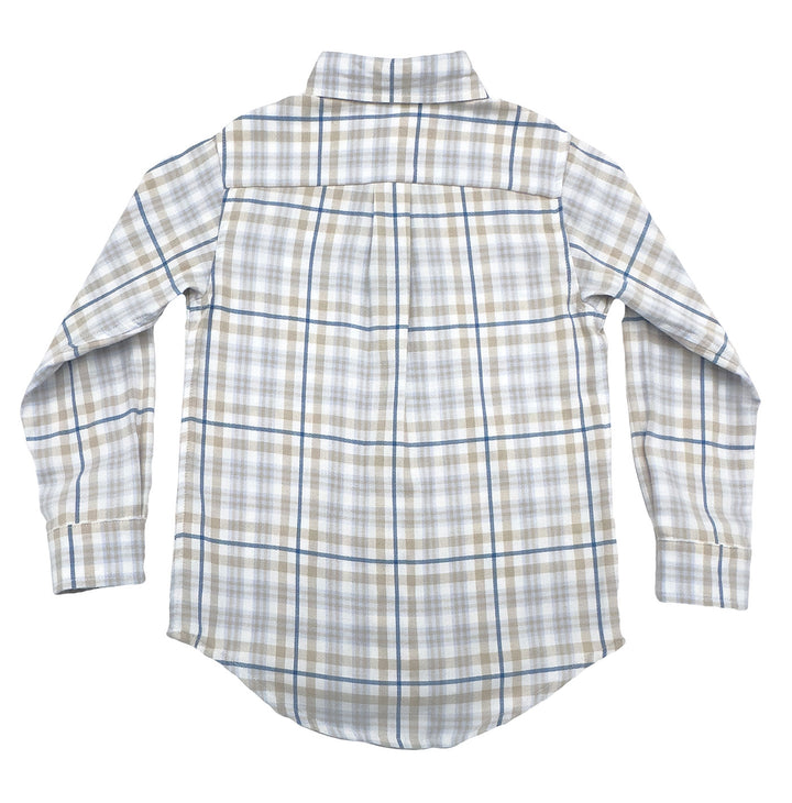 Carter Oxford Shirt Khaki/Blue Plaid