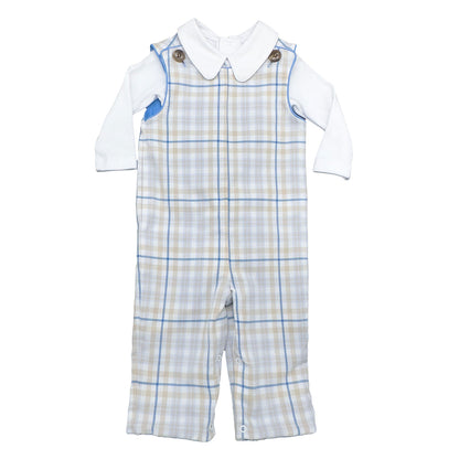 Rivers Reversible Longall Khaki/Blue Plaid 