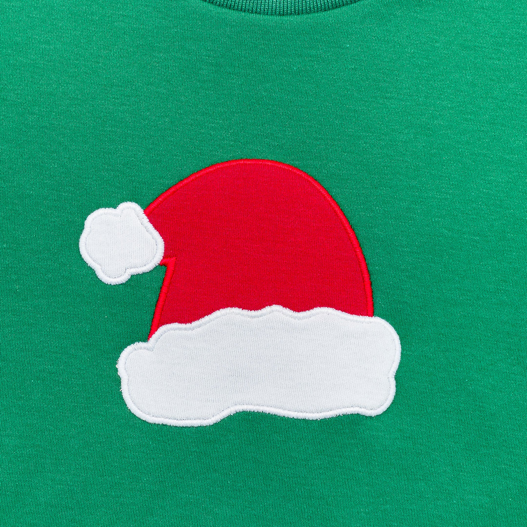2 Piece Applique Pant Set Santa Hat 