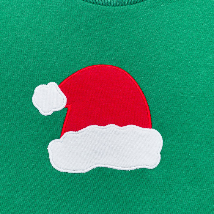 2 Piece Applique Pant Set Santa Hat 
