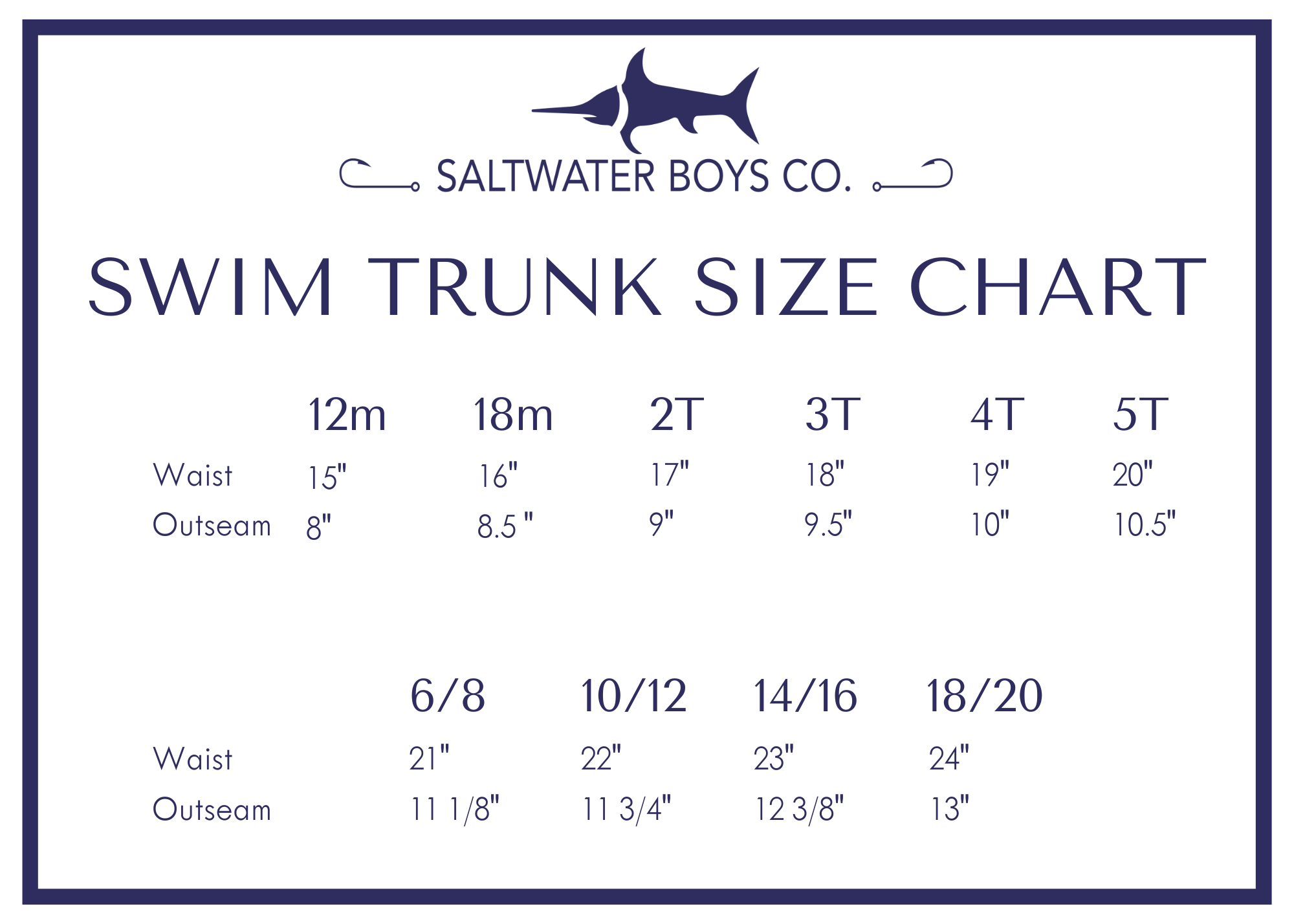 Size Chart – Saltwater Boys
