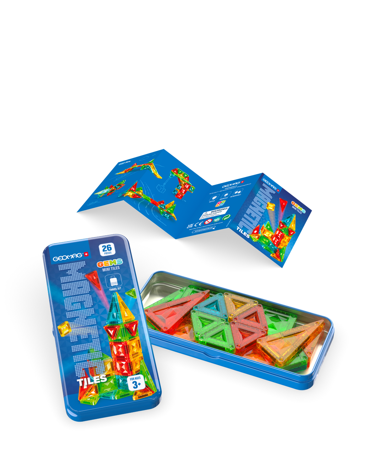 Geomag Mag Tiles Mini Gems Travel Set 8-Unit Counter Display
