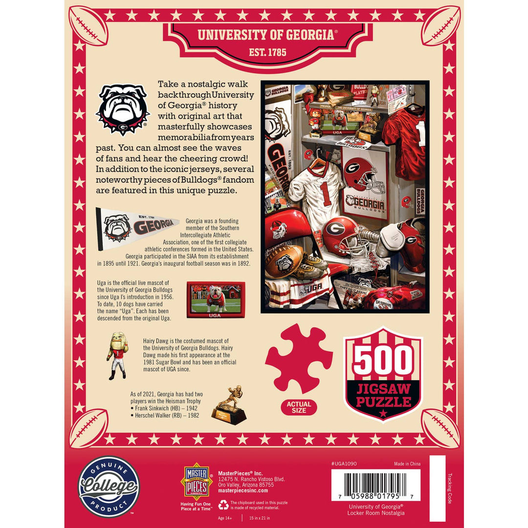 Georgia Bulldogs - Locker Room 500 Piece Puzzle