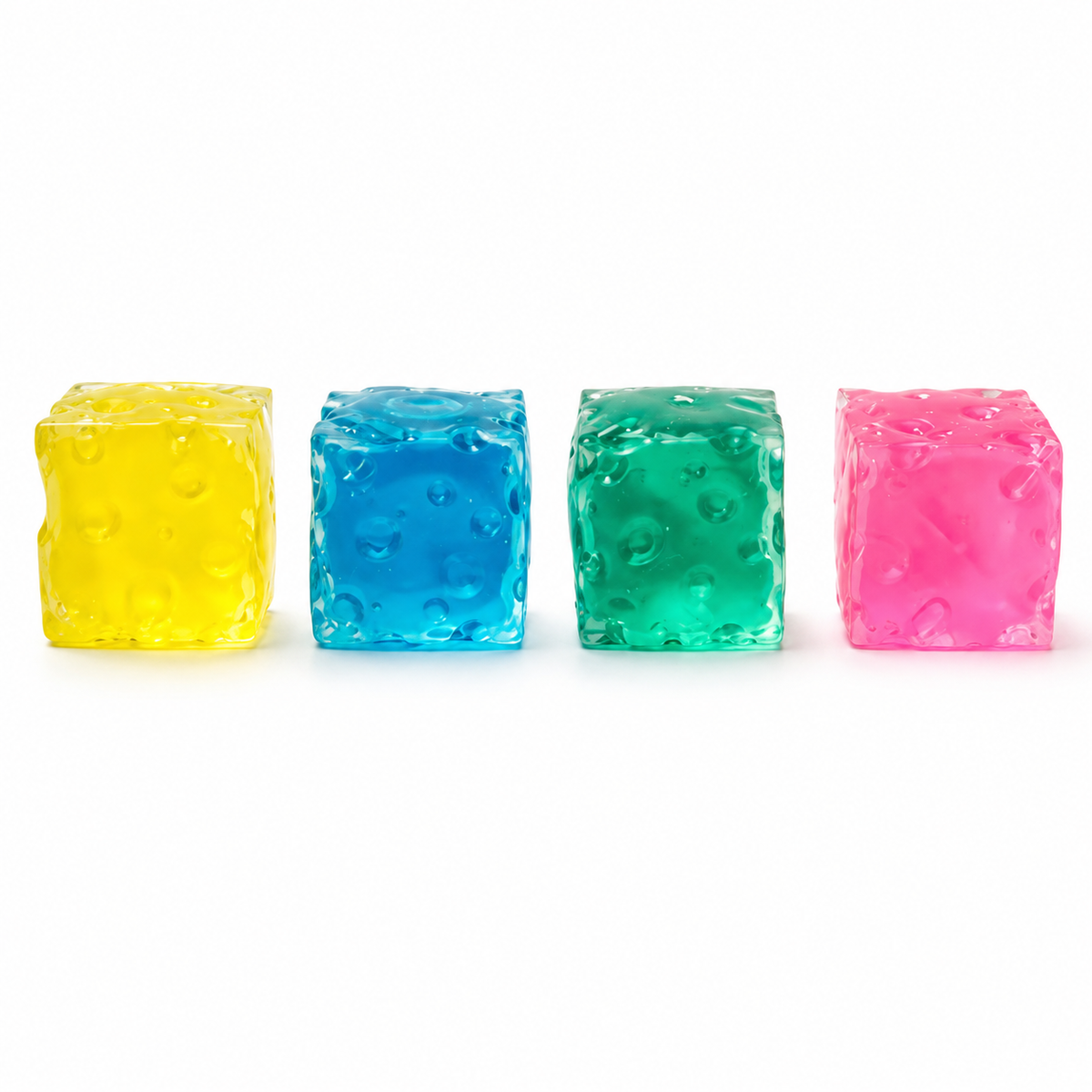 Colorful Coconut Oil Squishy Cheese Cubes – Assorted Set of 12