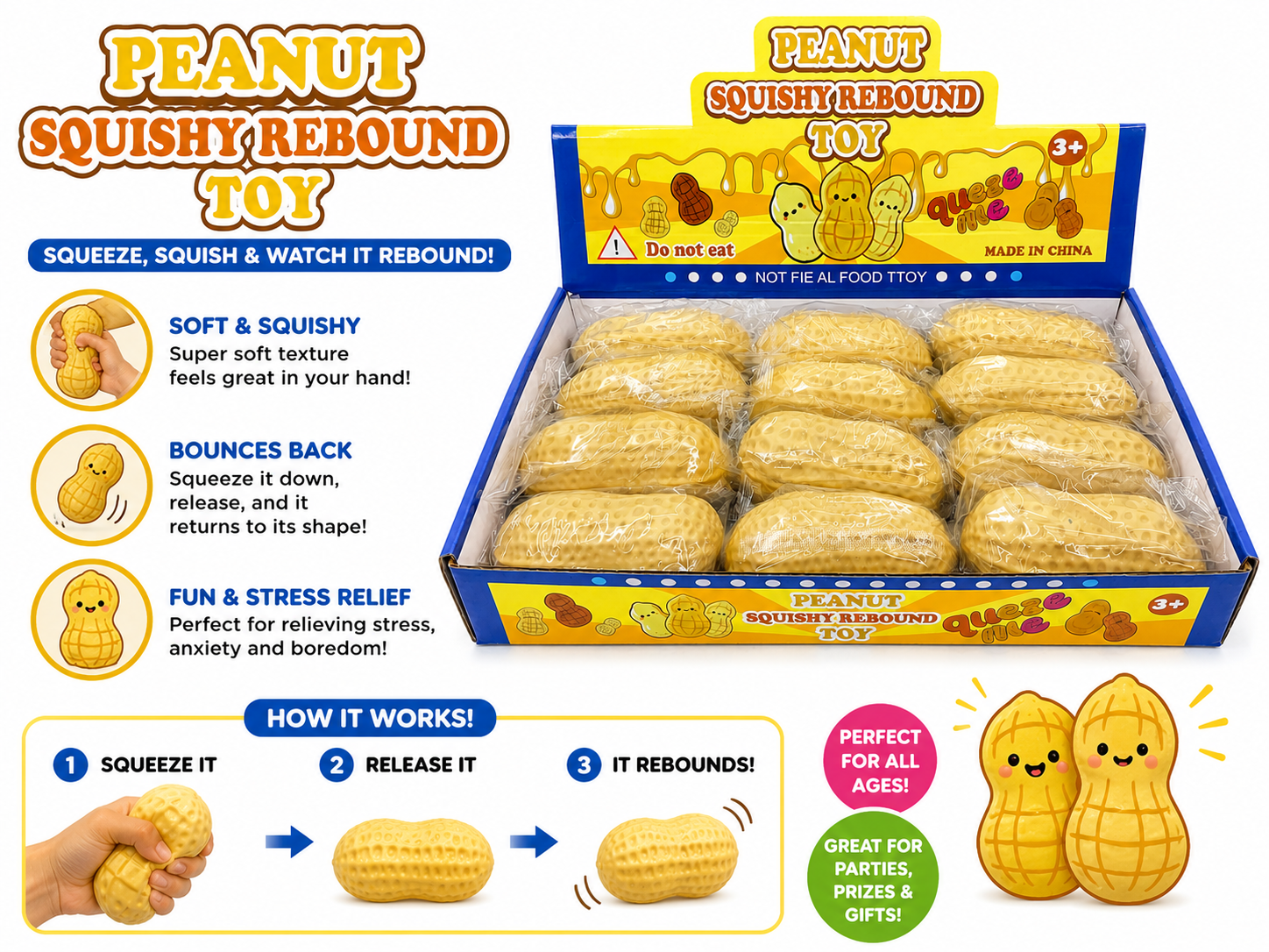 Ultra Squishy Peanut Stress Toy